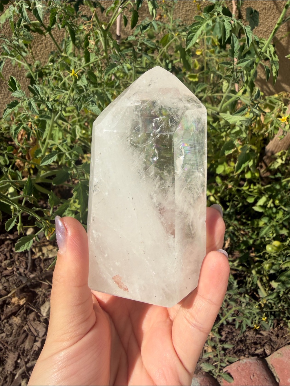 Large Clear Quartz Crystal Tower Point Natural Polished Quartz Specimen A626